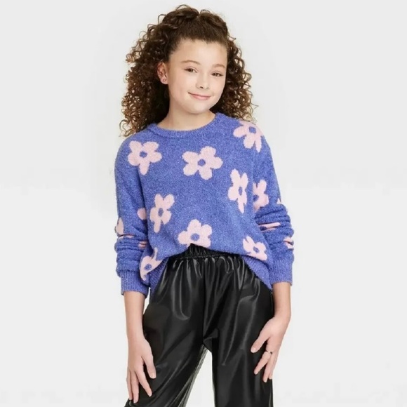 NWT Art Class Girl's Fuzzy Pullover Sweater - Purple NWT #ks03 - Picture 1 of 13